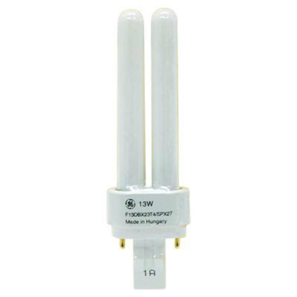 GE Lighting 13578 Energy Smart® Double Biax Plug-In GX23-2 T4 CFL Bulb, 13W