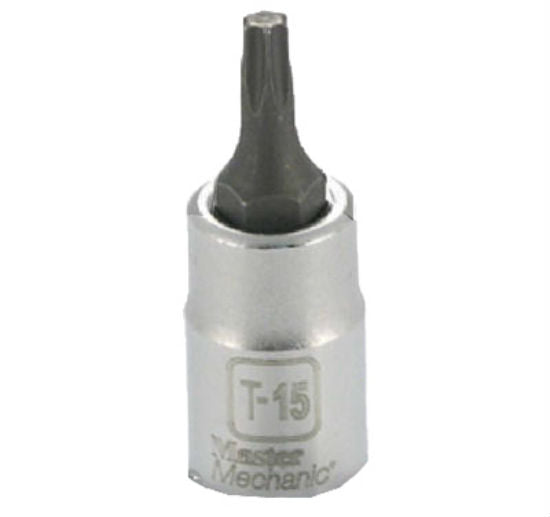 Master Mechanic 263525 T-15 Torx Bit Socket, 1/4" Drive
