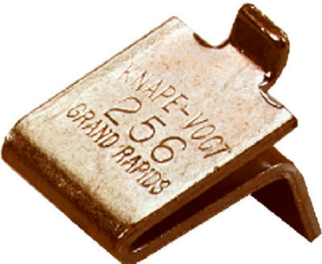 Knape & Vogt® 256PBR Brass Shelf Support Clips, 256-Series, 12-Pack