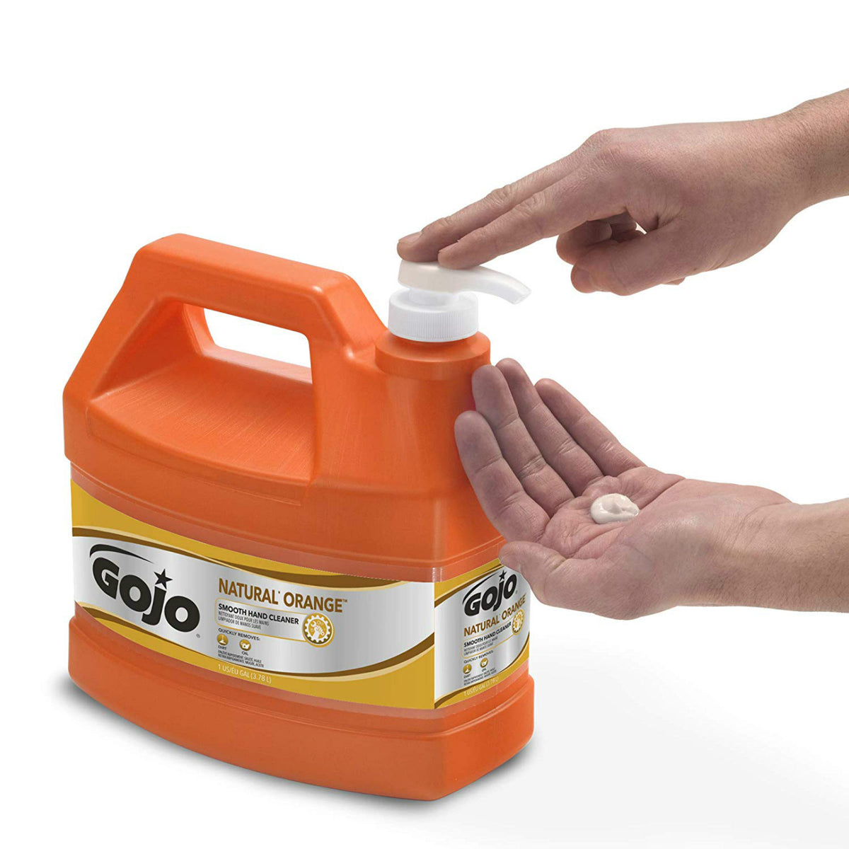 Gojo 0945-04 Natural Orange Smooth Hand Cleaner with Pump Dispenser, 1-Gal