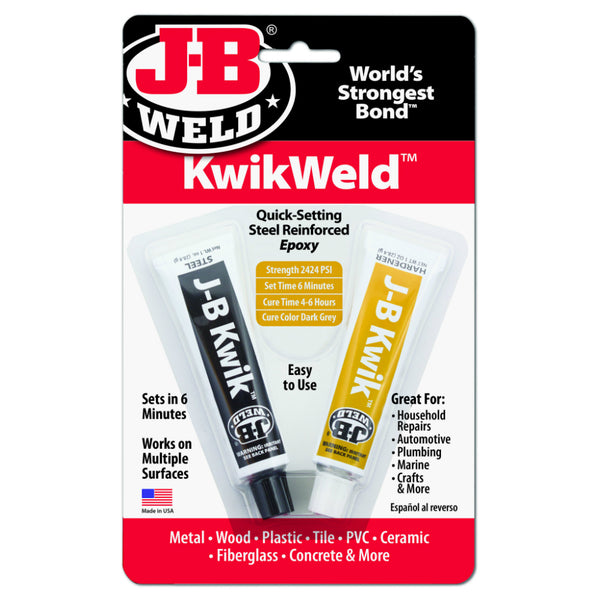 J-B® Weld 8276 KwikWeld™ Quick-Setting Steel Reinforced Epoxy, Dark Grey