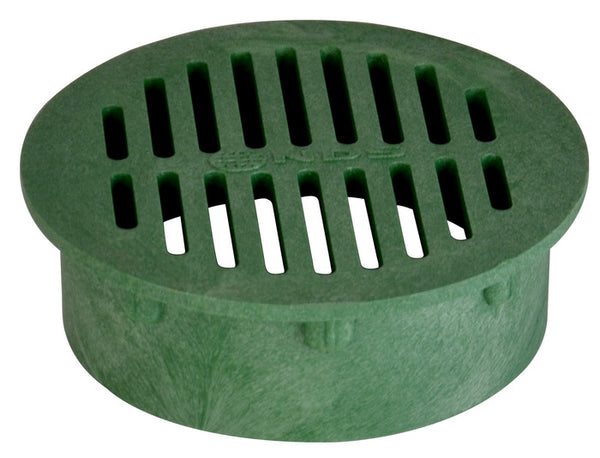 NDS 50 Round Structural Foam Polyolefin Grate with UV Inhibitors, 6", Green