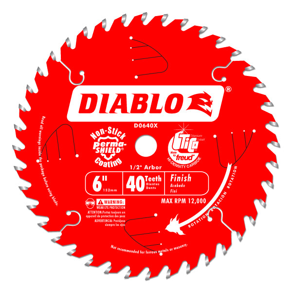 Diablo D0640X Cordless Saw Boss Finish Blade, 6" x 40 Tooth
