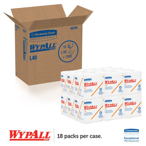 WypAll® L40 05701 All-Purpose DRC Wipers, White, 12.5" x 12", 56 x 18 Count