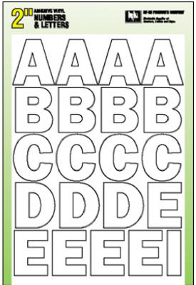 Hy-Ko 30014 Self Stick Adhesive Vinyl Number & Letter Set, 2", White