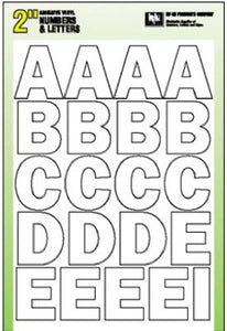 Hy-Ko 30014 Self Stick Adhesive Vinyl Number & Letter Set, 2", White
