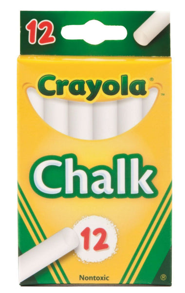 Crayola 51-0320 Children's White Chalk, 12-Count