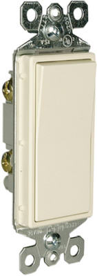 Pass & Seymour Premium Decorator Single Pole Switch, 15A, Light Almond