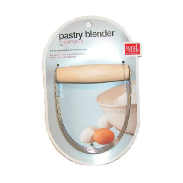 Good Cook 21995 Pastry Blender with Wood Handle, Stainless Steel Blades