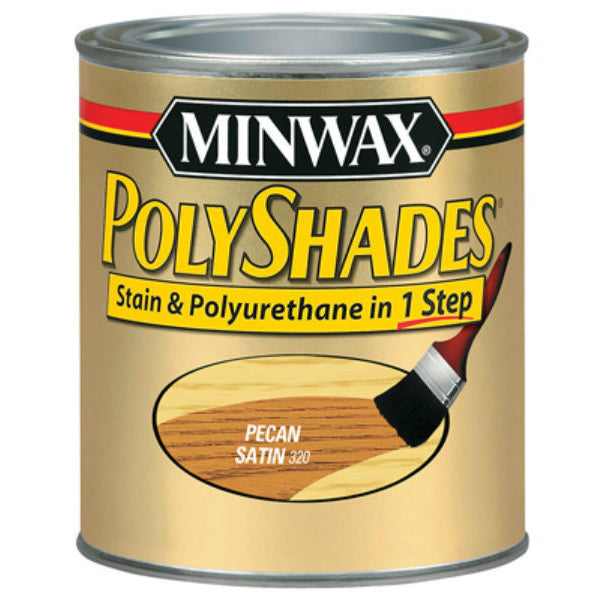 Minwax® 213204444 PolyShades® Stain & Polyurethane Satin Finish, Pecan, 1/2 Pt