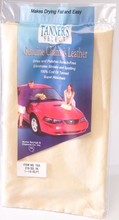 Acme Sponge & Chamois TSX Tanners Select Genuine Chamois Leather, 1-1/2 Sq.Ft.