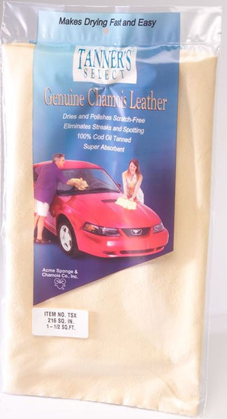 Acme Sponge & Chamois TSX Tanners Select Genuine Chamois Leather, 1-1/2 Sq.Ft.
