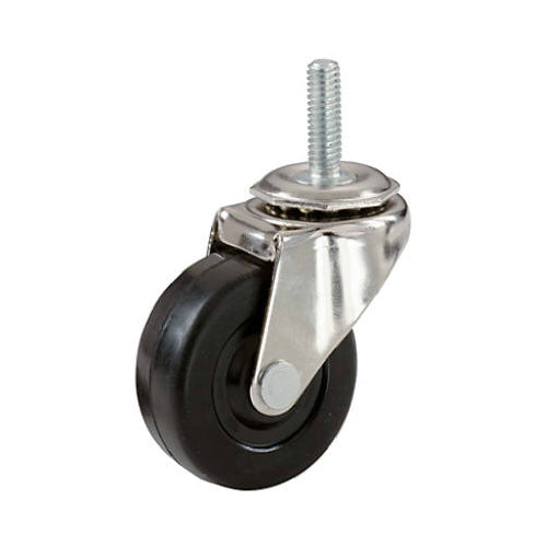 Shepherd Hardware 9195 Rubber Wheel Caster with Threaded Stem, 3"