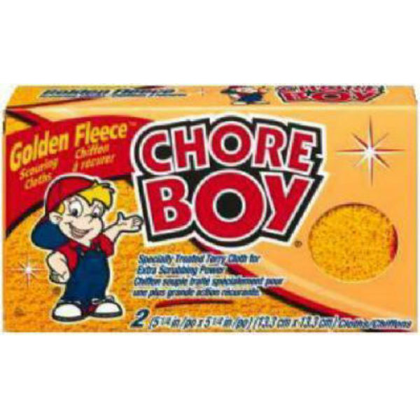 Chore Boy 10811435002173 Golden Fleece Abrasive Scouring Cloth, 2-Pack