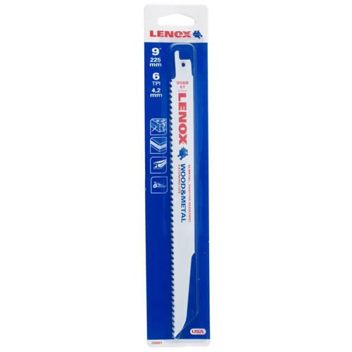 Lenox® 20587S956R Wood Cutting Bi-Metal Reciprocating Saw Blade, 6 TPI, 9"
