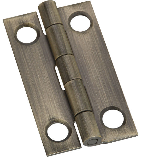 National Hardware N211-227 Narrow Hinge with Screws, 1.5" x 7/8", 2-Pack