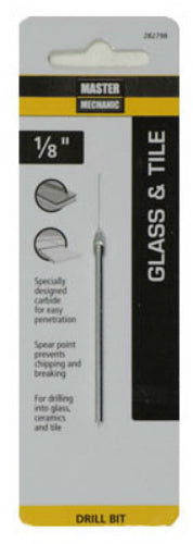 Master Mechanic 282798 Glass & Tile Carbide Tipped Drill Bit, 1/8" x 2-1/4"