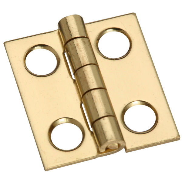 National Hardware® N211-276 Solid Brass Hinge with Screws, 3/4" x 11/16", 4-Pack