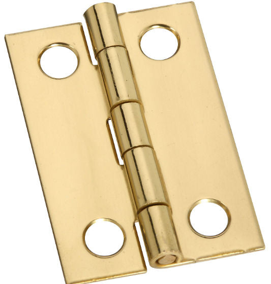National Hardware® N211-292 Solid Brass Hinge with Screws, 1.5" x 1", 2-Pack