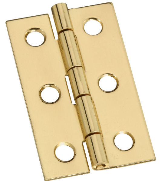 National Hardware® N211-300 Solid Brass Hinge with Screws, 2" x 1-3/16", 2-Pack