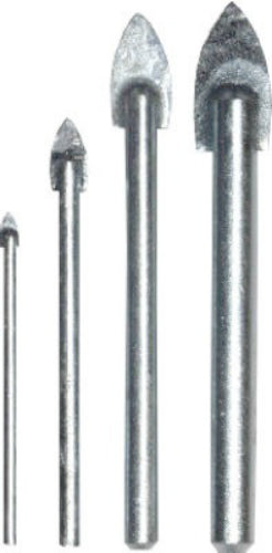 Master Mechanic 282913 Glass & Tile Carbide Tipped Drill Bit Set, 4-Piece