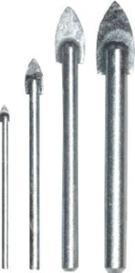 Master Mechanic 282913 Glass & Tile Carbide Tipped Drill Bit Set, 4-Piece