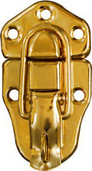 National Hardware® N208-603 Lockable Draw Catch, 1-3/4" x 3-3/4", Bright Brass