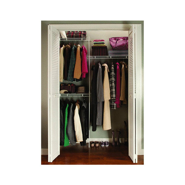 ClosetMaid® 164000 Vinyl Coated Steel Closet Organizer, White, 5'