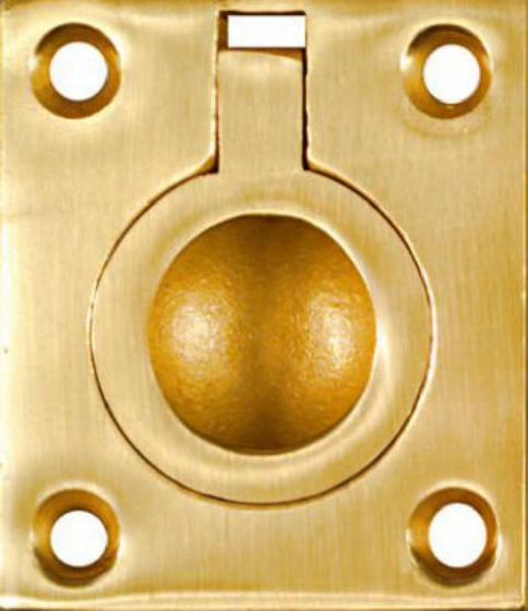 National Hardware® N219-063 Flush Ring Pull, 1-3/8", Solid Brass