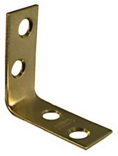 National Hardware® N213-397 Corner Bracket, 1-1/2" x 5/8", Bright Brass, 4-Pack