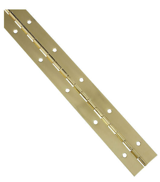 National Hardware® N265-363 Continuous Hinge, 1.5" x 12", Bright Brass