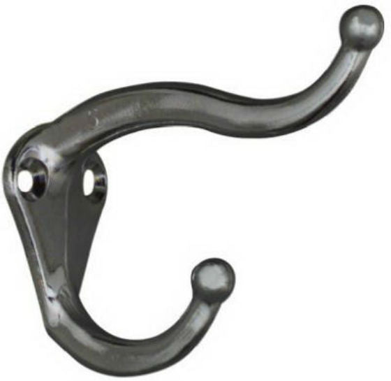 National Hardware® N274-134 Coat & Hat Hook, Satin Chrome, 2-Pack