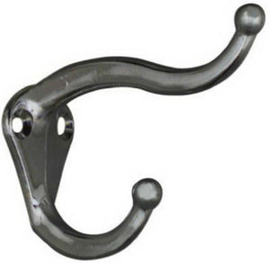 National Hardware® N274-134 Coat & Hat Hook, Satin Chrome, 2-Pack
