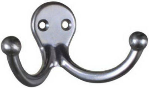 National Hardware® N274-217 Double Clothes Hooks, Satin Chrome, 2-Pack