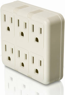 Master Electrician PS23U-IV 6-Outlet Polarized Current Tap, Ivory