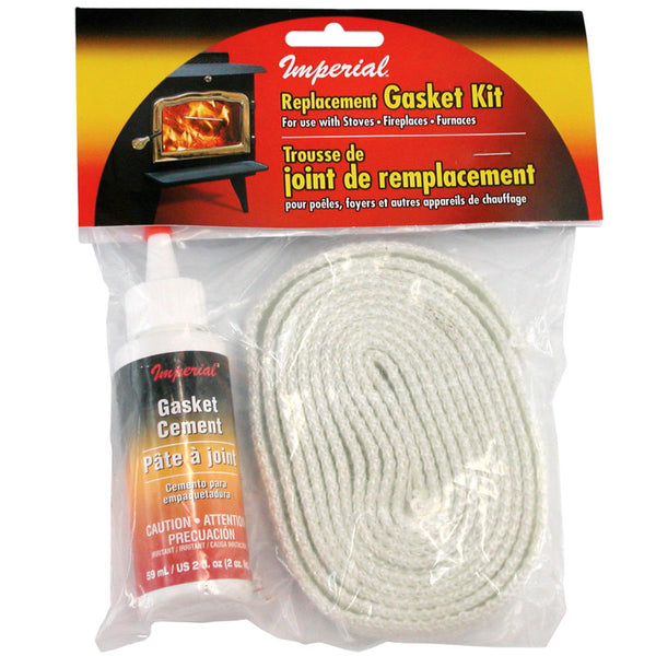 Imperial KK0142 Fiberglass Gasket Tape Kit with 2 Oz Cement, 5/8" x 1/8" x 7'