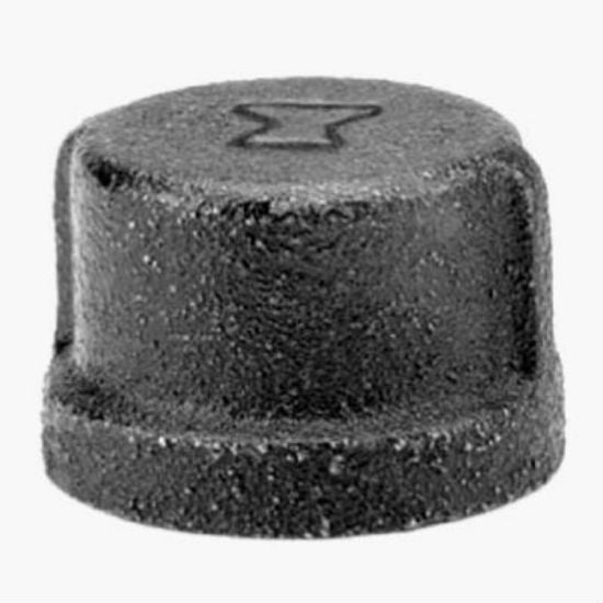 Anvil® 8700132452 Malleable Iron Pipe Cap, 2", Black Finish