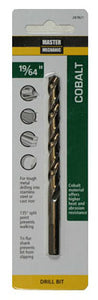 Master Mechanic 287821 Jobber Length Cobalt Drill Bit, 19/64" x 4-3/8", Steel