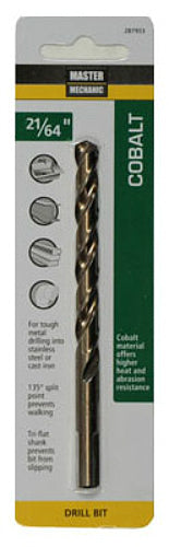 Master Mechanic 287953 Jobber Length Cobalt Drill Bit, 21/64" x 4-5/8", Steel