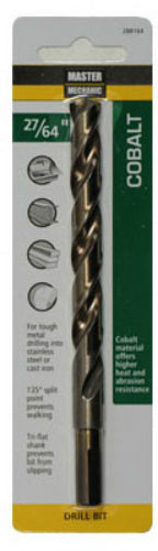 Master Mechanic 288164 Jobber Length Cobalt Drill Bit, 27/64" x 5-3/8", Steel