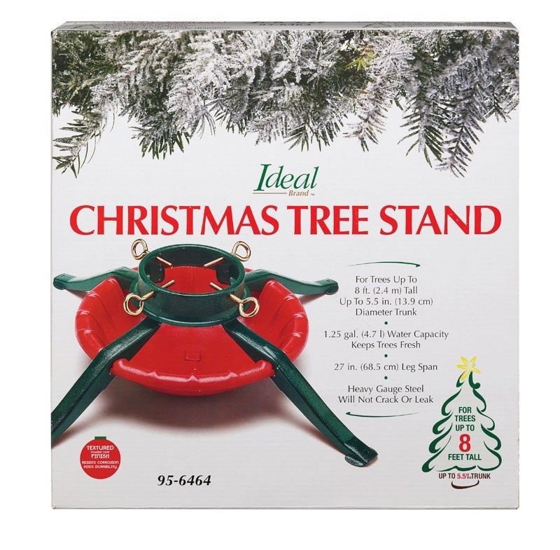 Jack-Post 95-6464 Steel Christmas Tree Stand for Up To 8', 4-Legs, Red & Green