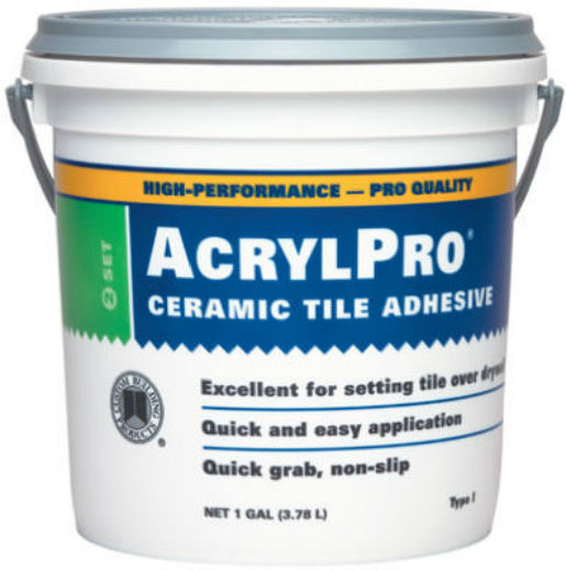 Custom® ARL40001-2 AcrylPro® Ceramic Tile Adhesive, 1 Gallon, White