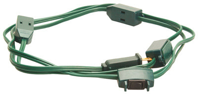 Master Electrician 09492ME Christmas Tree Cube Tap Extension Cord, 9', 18/2, Green