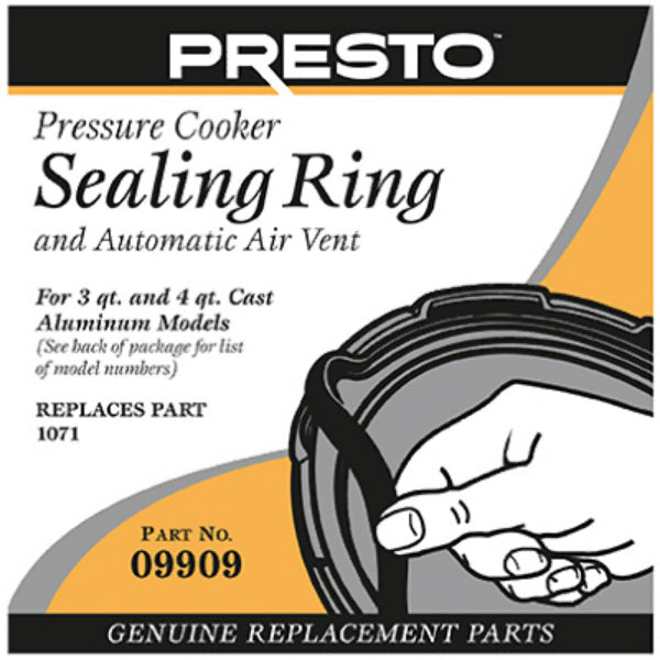 Presto 09909 Pressure Cooker Sealing Ring with Automatic Air Vent
