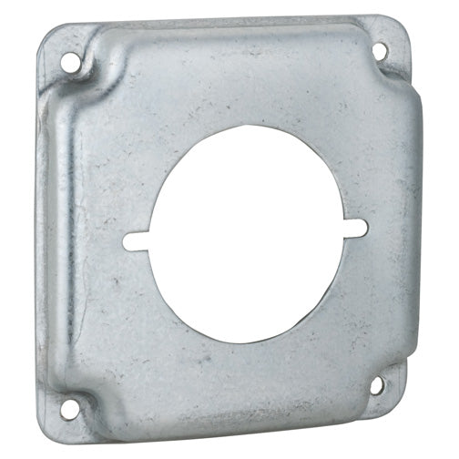 RACO® 810C Flat Corner Single Round Receptacle Cover, 4", 2.141" Dia.