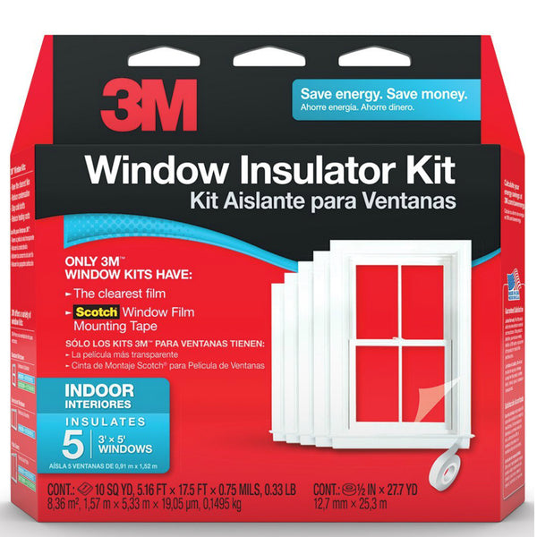 3M 2141W-6 Indoor Window Insulator Kit, 5-Window