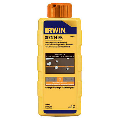 Irwin Tools Strait-Line® Hi-Visibility Marking Chalk, Fluorescent Orange, 8 Oz