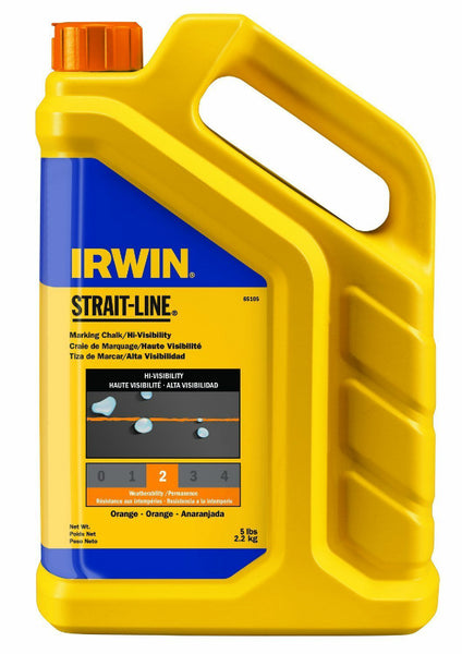 Irwin Tools 65105 Strait-Line® Hi-Visibility Marking Chalk, 5 lbs, Orange