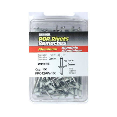 Surebonder® FPC42AW-100 Short Aluminum Rivet, 1/8" Dia., 100-Pack