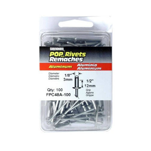Surebonder® FPC48A-100 Long Aluminum Rivet, 1/8" Dia., 100-Pack